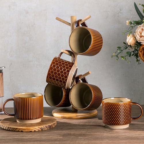12 OZ Stackable Coffee Mugs Set of 6 (5.99 Count)