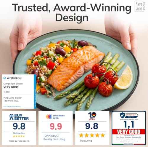 24 Piece Stoneware Dinnerware Set for 6 (24 Count)