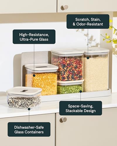1 qt Glass Airtight Food Storage Container with Lid