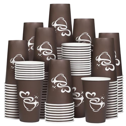 16 oz 180 Count Paper Coffee Cups Disposable Hot Coffee Cups Brown