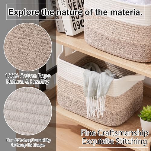 Cotton Rope Storage Baskets for Organizing Gradient Yellow 3