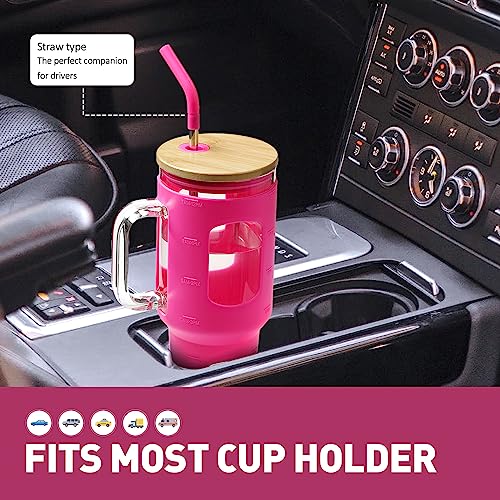 Glass Tumbler with Straw and Lid