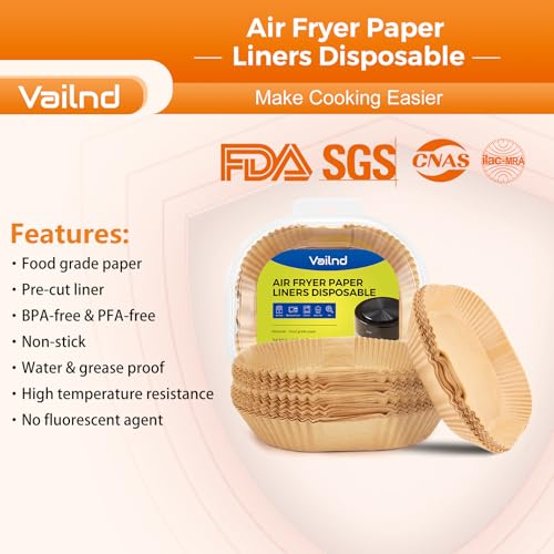 250 Pcs 9" Square Air Fryer Liners Disposable for 8 (125 Count)