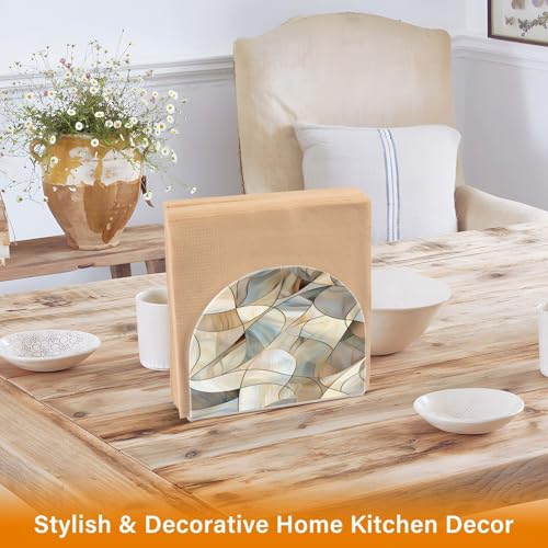 Abstract Stained Glass Pattern Napkin Holder for Table Paper Napkins Holder Acrylic Tissue Dispenser Kitchen Dining Room Bathroom Party Car Decor