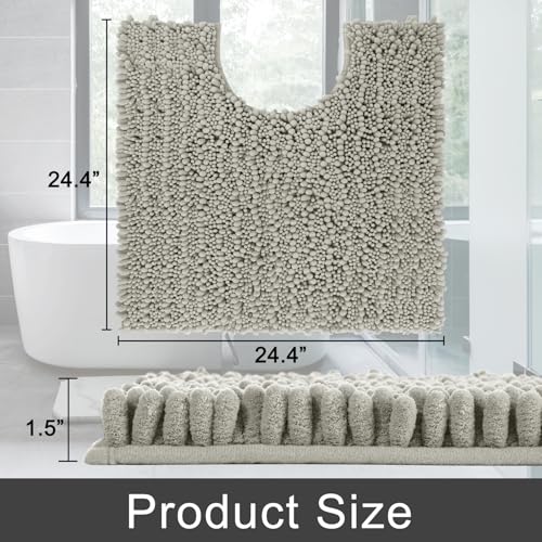 Toilet Rug U Shaped Washable 24x24 Inch