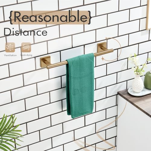 Bathroom Towel Bars 12 Inch Towel Ring Champagne Bronze 30CM Hand Towel Holder for Bath Kitchen Wall Stainless Steel B4005CPG