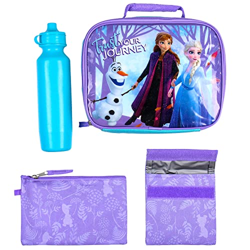 Disney Frozen Anna Elsa Olaf Trust Your Journey 5 PC Backpack Set Tote Bag 16"