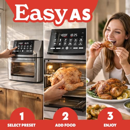 Air Fryer 14 Qt Rotisserie Oven with Window