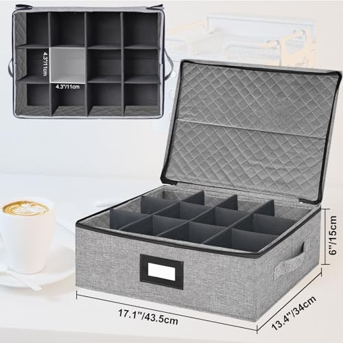 Coffee Mug Storage Box with Dividers