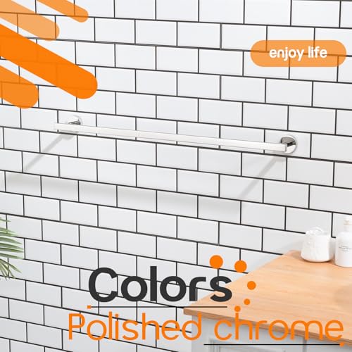36 Inch Bathroom Towel Bar Bath Towel Rack Kitchen Towel Holder Long Towel Rails Wall Mounted SUS304 Stainless Steel Polished Chrome AN4001CH