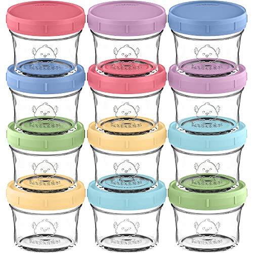 12pk 4oz Glass Baby Food Containers with Lids (12 Count)