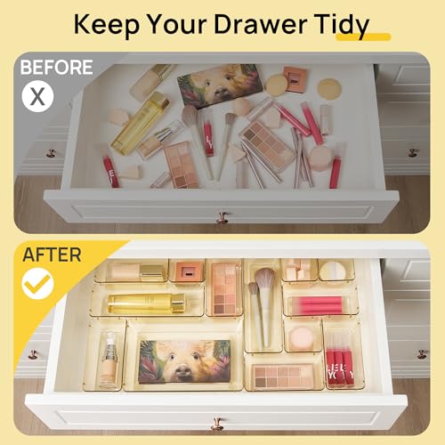 25 Pack Plastic Drawer Organizers with Non (25 Count)