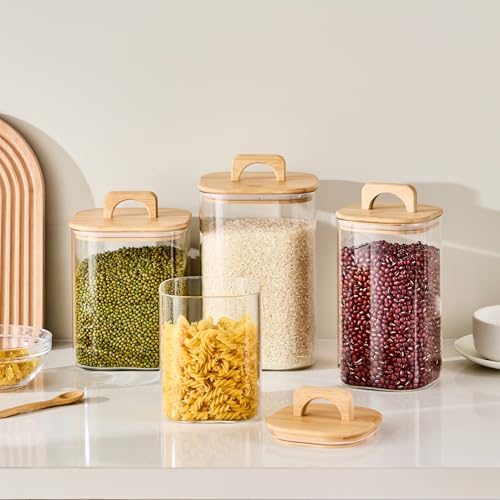 Sweejar 4 qt Large Jars with Bamboo Lids