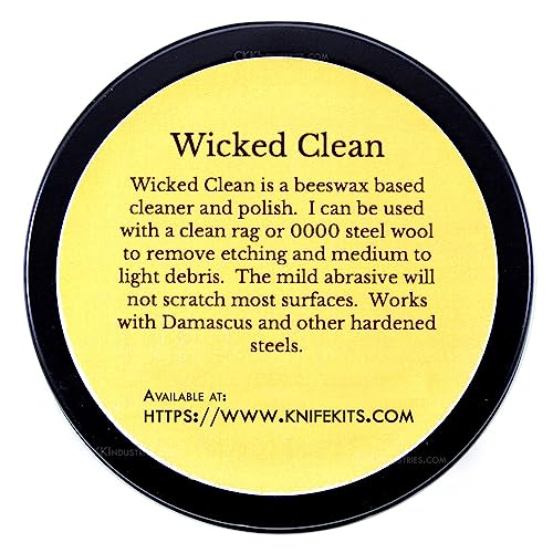 Wicked Clean - (8.0 oz.) - Cutting Edge Knife Cleaner - For Stainless Steel, Carbon Steel, and Damascus Steel - (USA Made) – Cleans & Protects (8 Fl Oz)