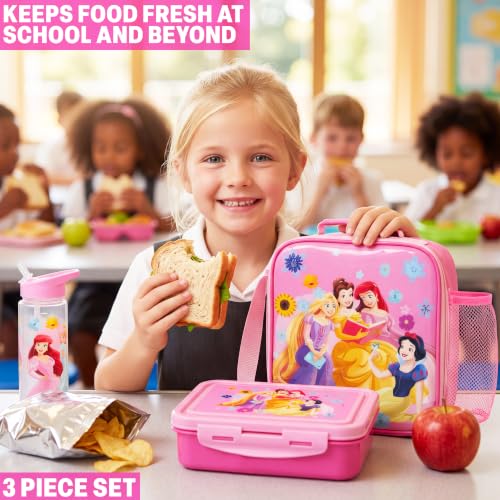 Disney Princess Girls Lunch Box 3Pc Set (3 Count)