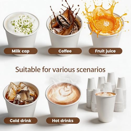 Disposable Paper Coffee Cups 12 oz 500 Count Bulk