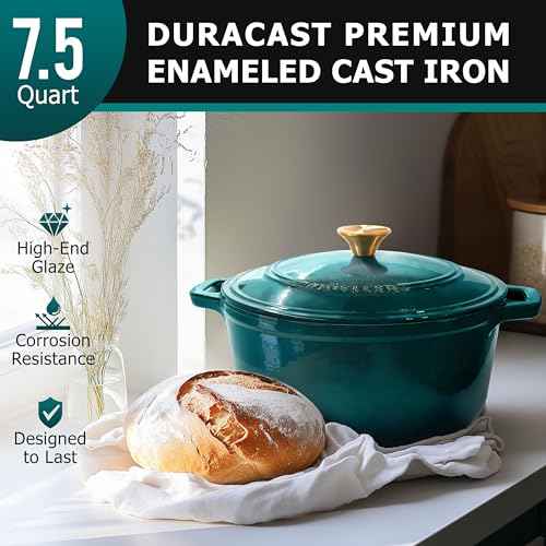 MUELLER HOME 7.5 QT Enameled Cast Iron Dutch Oven