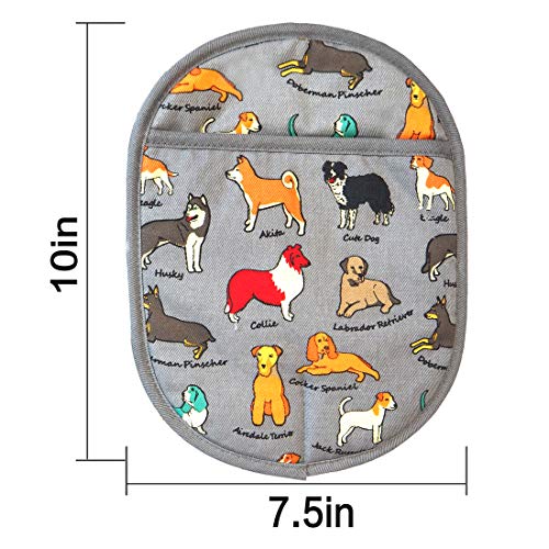 Pot Holders with Transparent Clear Silicone Shell and Nice Dog Flower (2 Count)