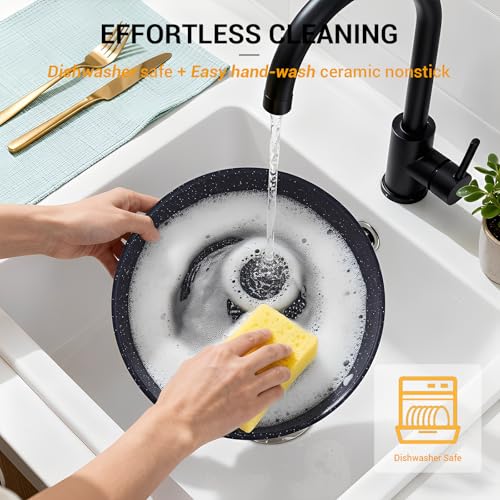 21Pcs Pots and Pans Set Non Stick with Detachable Handle Frying Pan
