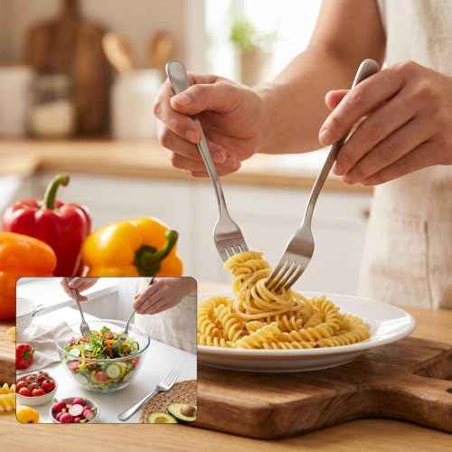 Forks and Spoons Silverware Set (72 Count)