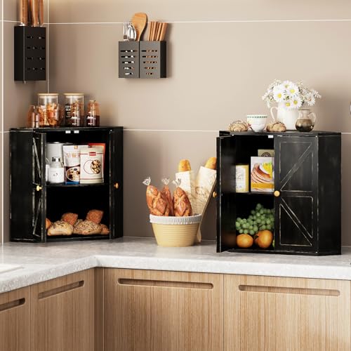 Corner Bread Box for Kitchen Counter Double Layer Bamboo Bread Storage Container Large Capacity Bread Storage Bin Farmhouse Breadbox Organizer