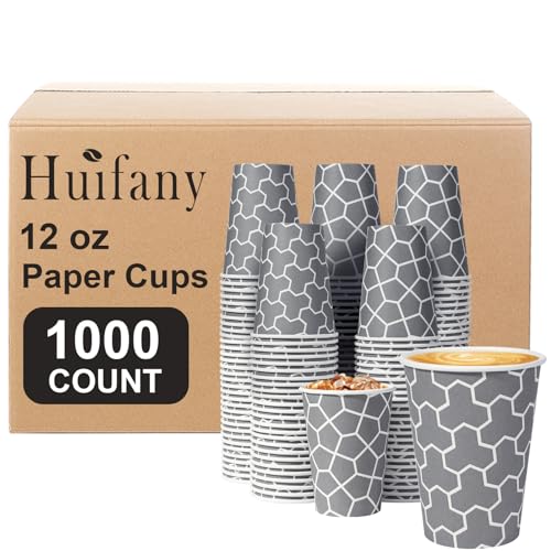 1000 Count 12 oz Paper Cups Insulated Disposable Hot Cups