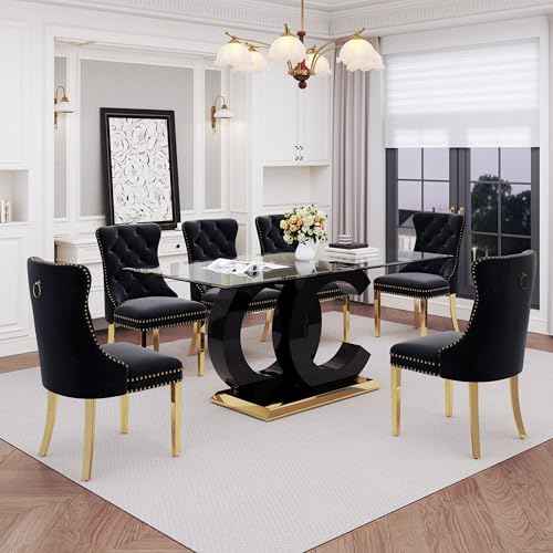 7 Piece Glass Dining Table Set for 6 (7 Count)