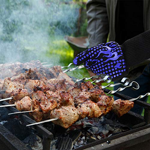 BBQ Gloves 1472F Heat Resistant Silicone Non (2 Count)