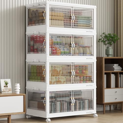 480Qt Stackable Storage Bins with 4 Lids (4 Count)