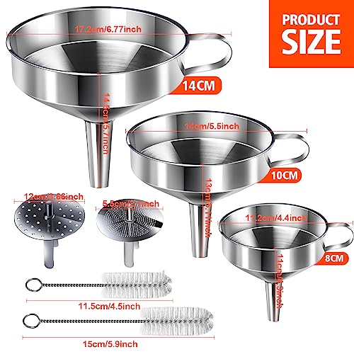 Stainless Steel Funnel (8 Count)