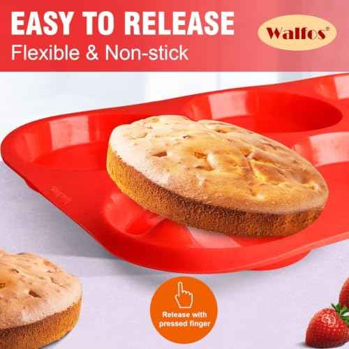 Silicone Muffin Top Pans for Baking 4inch Jumbo Size (2 Count)