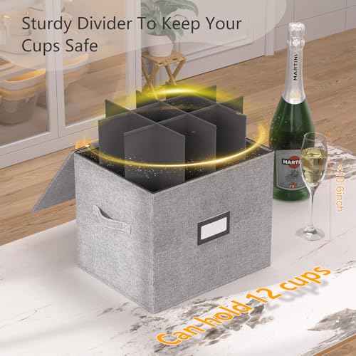 Champagne Flute Storage Box with Dividers