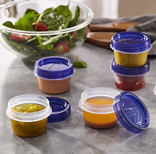 12 Pack Twist Cap Food Storage Containers with Blue Screw on Lid