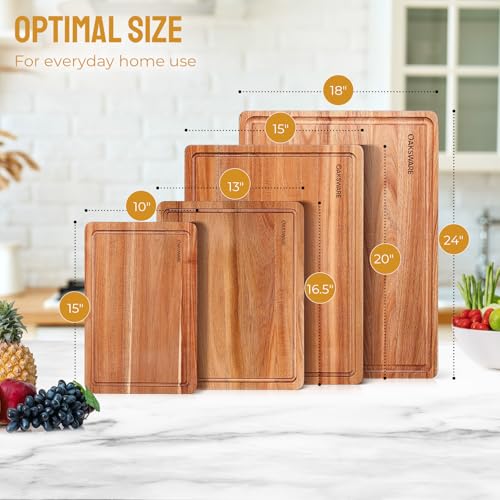16.5" x 13" Acacia Wood Cutting Board