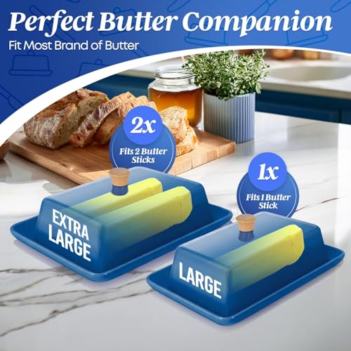 Extra Large Ceramic Butter Dish with Lid