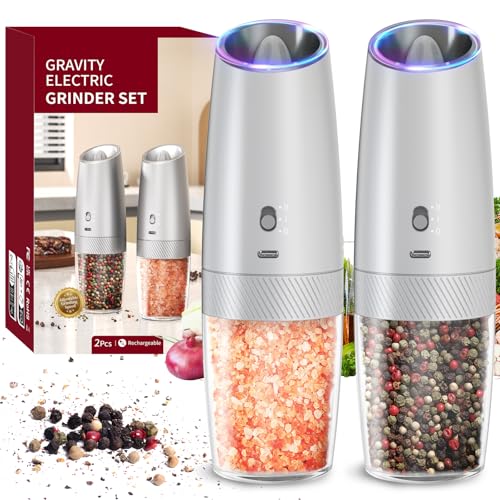 Gravity Electric Salt and Pepper Grinder Set with 2 (2 Count)
