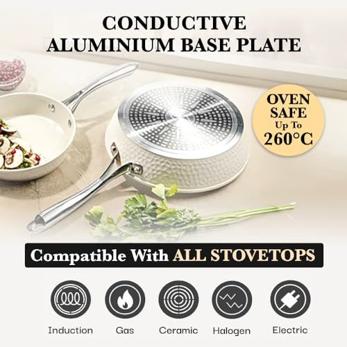 Hammered 15Pcs Ceramic Cookware Set Nonstick