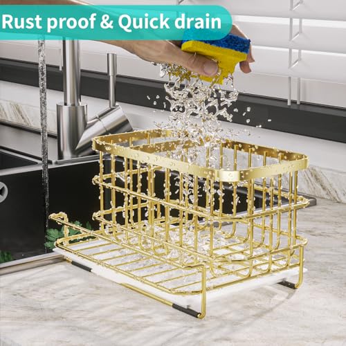 Multifunctional Kitchen Sink Organizer with Removable Drain Tray