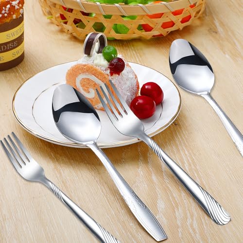 200 Pieces Forks and Spoons Silverware Set Stainless Steel Dinner (200 Count)