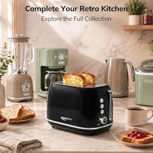 2 Slice Retro Stainless Steel Toaster with Bagel