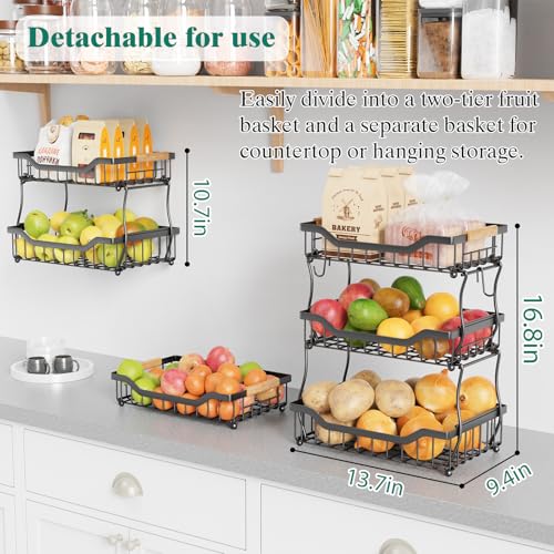 3 Tier Countertop Fruit Basket for Kitchen