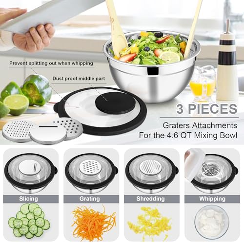 Mixing Bowls with Lids and Graters (3 Count)