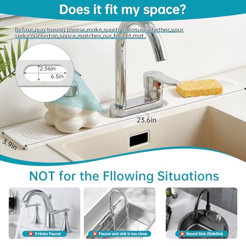 Stone Faucet Mat for Kitchen Sink Oval Hole Bathroom sink splash guard
