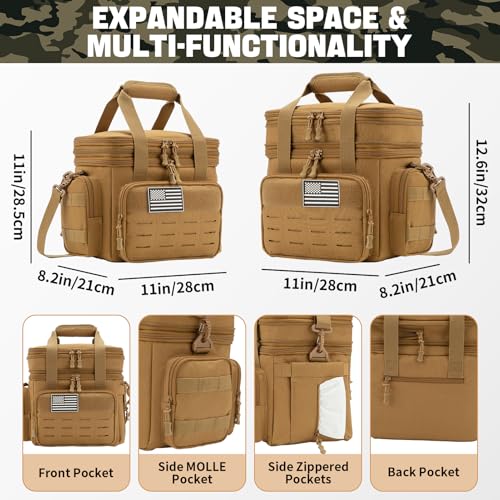 Tactical Lunch Box for Men Expandable 18L Heavy Duty Military Insulated Cooler Bag