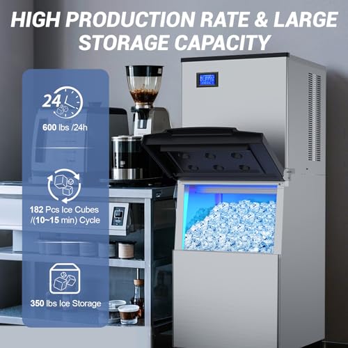 600 lbs High Output Commercial Ice Machine Freestanding Self