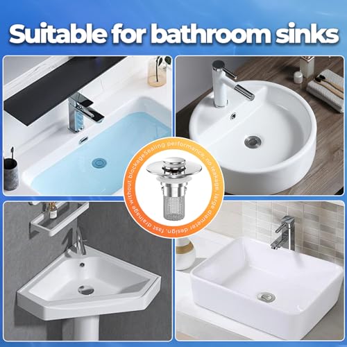 Bathroom Sink Drain Strainer (3 Count)