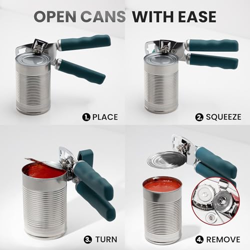 Heavy Duty Stainless Steel Can Opener Manual with Bottle Opener