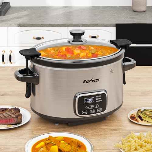 4QT Programmable Slow Cooker with Locking Lid