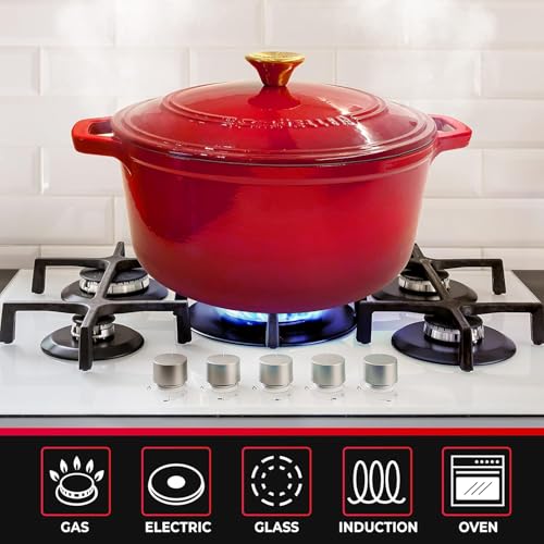 MUELLER HOME 4.5 QT Enameled Cast Iron Dutch Oven