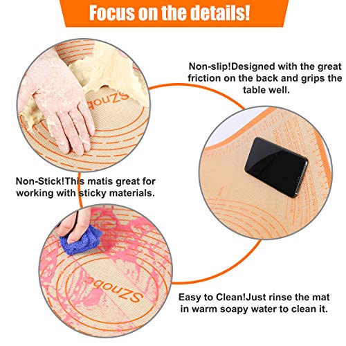 Silicone Pastry Mat 28X20 inch Baking Mat for Rolling Dough